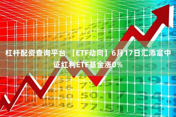 杠杆配资查询平台 【ETF动向】6月17日汇添富中证红利ETF基金涨0%